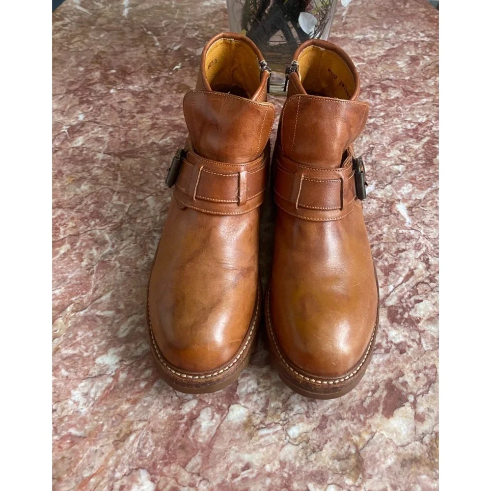 Frye Vintage Men's Brown Leather Side Zip Ankle Boots Size 10.5 D EUC! $375